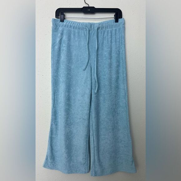 NWT Andie Swim The lbo Terry Cover-Up Pants in Cablu Blue Size S - Picture 3 of 12